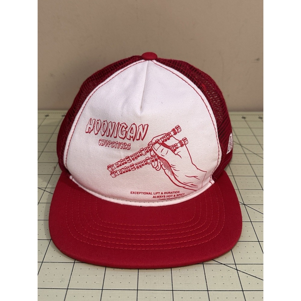 Vintage Hoonigan Chopsticks Red Mesh Trucker SnapBack Hat